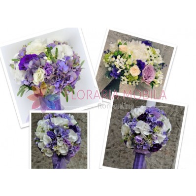 pachet nunta hortensie si lisianthus