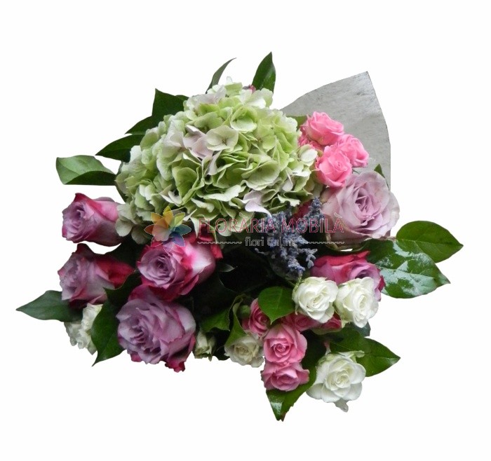 Buchet Hortensie Si Trandafiri La 209 Lei Floraria Mobila