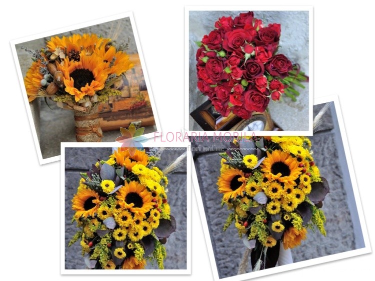 Pachet Nunta Floarea Soarelui La 940 Lei Floraria Mobila