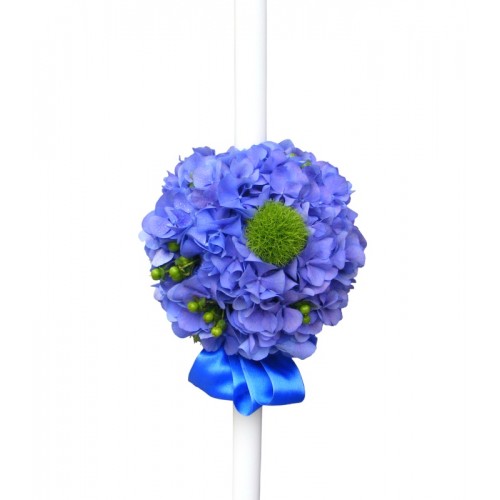 lumanari de botez cu hortensie albastra