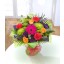 buchet gerbera, trandafiri, lisianthus