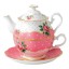 Set ceai Tea for One Cheeky Pink din portelan englezesc