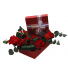 aranjament cu trandafiri in cutie cadou